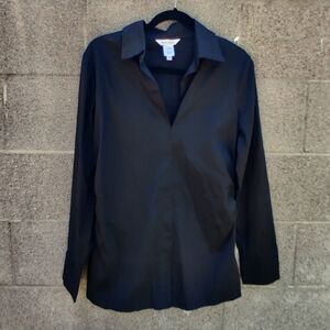 WHBM Women's Black Long Sleeve Blouse/Shirt